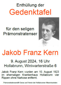 Enthüllung der Gedenktafel für Jakob Kern